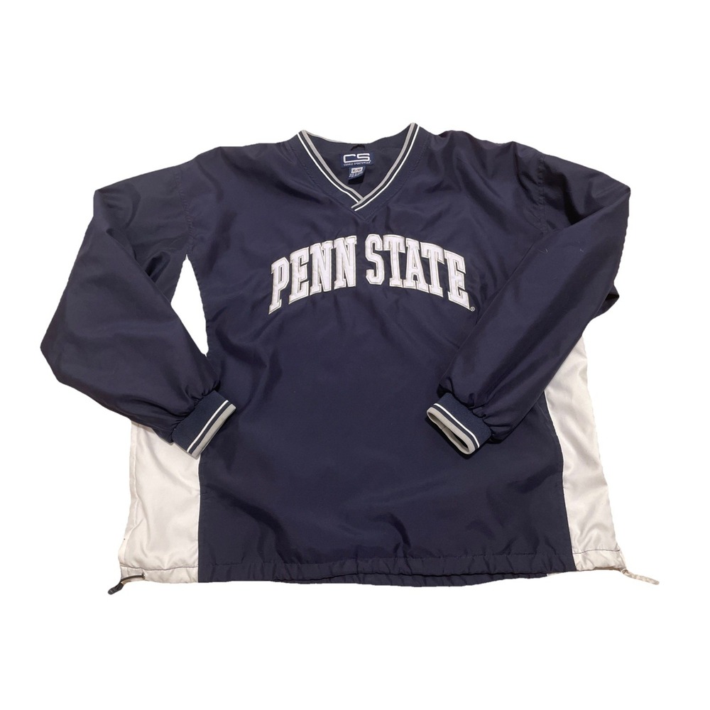Penn State V Neck Pull Over Wind Breaker Jacket Men's XL